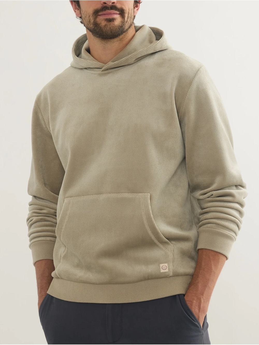 Marine Layer Cord Velour Hooded Pullover - Sage Green